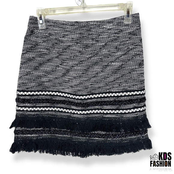 H&M Fringe Tweed Shimmer Pencil Skirt 8 - Picture 5 of 11